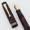 Parker Duofold Junior Fountain Pen - Burgundy and Black, Streamlined, Fine Gold Nib (Very Nice, Restored)