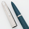 Parker 51 Aerometric Fountain Pen (Post 1952) - Midnight Blue, Lustraloy Cap, Medium Gold Nib (Excellent +, Works Well)