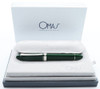 Omas 360 Fountain Pen - Dark Green with Rhodium "Hi-Tech" Trim, 18k Fine Nib (Excellent in Box, Works Well)