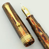 Omas Paragon Fountain Pen (2000) - Arco Brown Celluloid, 75th Anniversary Imprint, 18k Medium Cursive Italic (Superior in Box, Works Well)