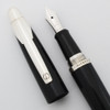 Dunhill AD2000 Fountain Pen by Pilot & Dunhill - Metallic Black, Silver Plated Trim, 18k Medium (Superior, Works Well)