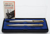 Parker 45 Fountain Pen and Pencil Set - Flighter, Gold Trim, Fine 14k Nib (Excellent, In Original Box with Paperwork))