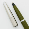 Parker 45 Deluxe Fountain Pen (UK) - Olive Green Body, Flighter Cap w Chrome Trim, Extra Fine Steel Nib (Excellent, Works Well)