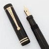 Parker Juniorette Fountain Pen - Black, Double Cap Band, Clip, Flexible 14k Nib (Very Nice, Restored)