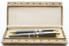 Eversharp Skyline Fountain Pen Set - Grey with Gold Filled Derbies and Wide Bands, 14k Flexible Medium Nib (Excellent + in Box, Restored)