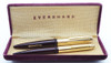 Eversharp Skyline Fountain Pen Set (Uncommon) - Dubonnet Red, Solid 14k Caps, 14k Fine Nib (Excellent in Box, Restored)