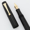 Parker Duofold Special or Long Junior Pen (1930s) - Black, Streamline, Bandless, Flexible Broad Italic Nib (Superior, Restored)