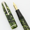 Conway Stewart 75 Fountain Pen (1950s) - Marbled Green, Flexible Medium Italic 14k Nib (Very Nice, Restored)
