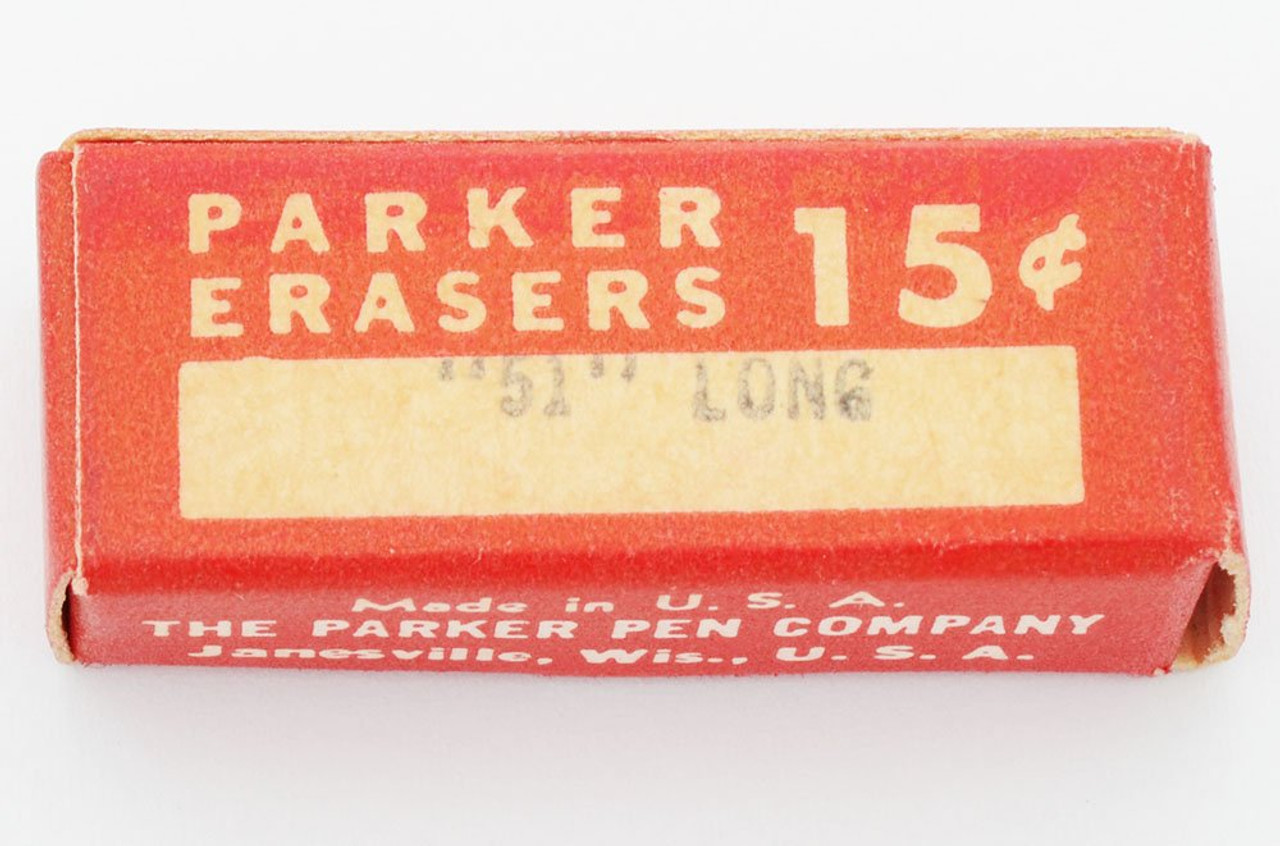 Parker 51 "Long" Pencil Erasers New Old Stock in Box (2 Erasers plus