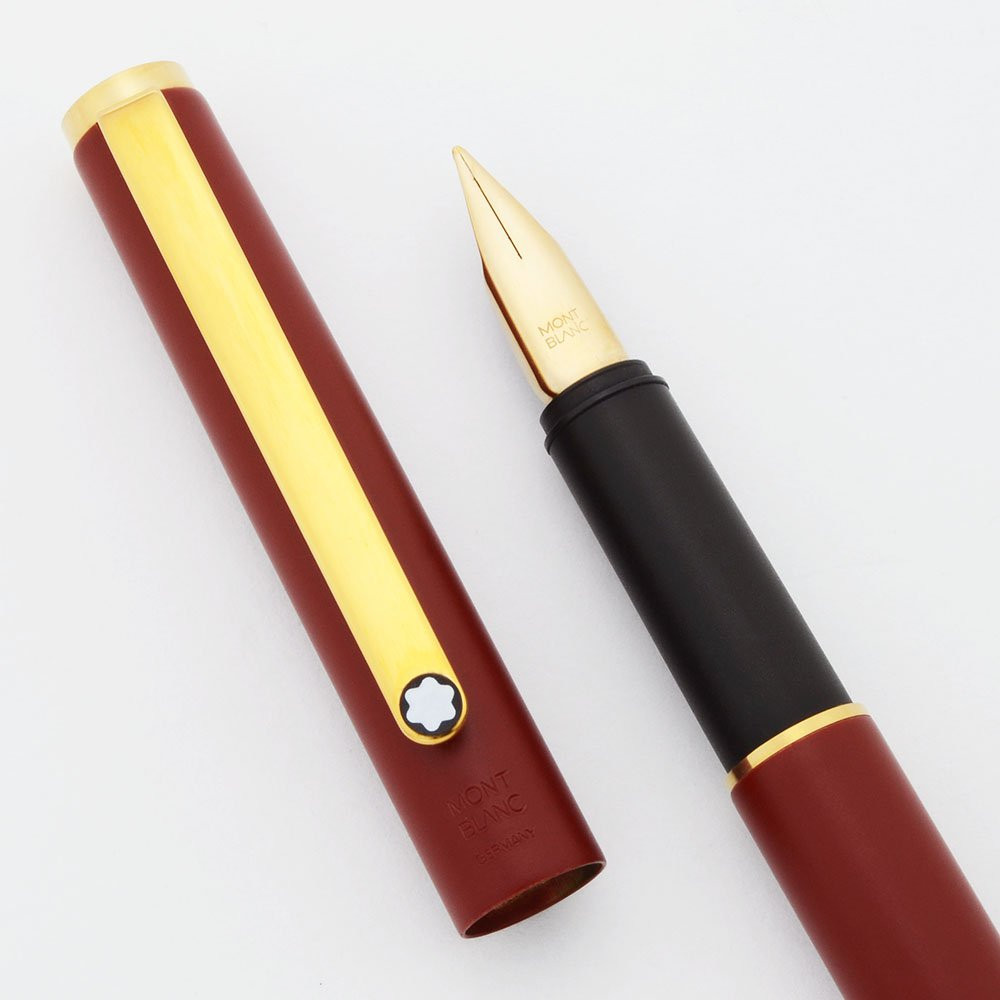 Montblanc Noblesse I Slim Line Fountain Pen Red, Medium Gold Plated Nib  (Excellent +, Works Well)