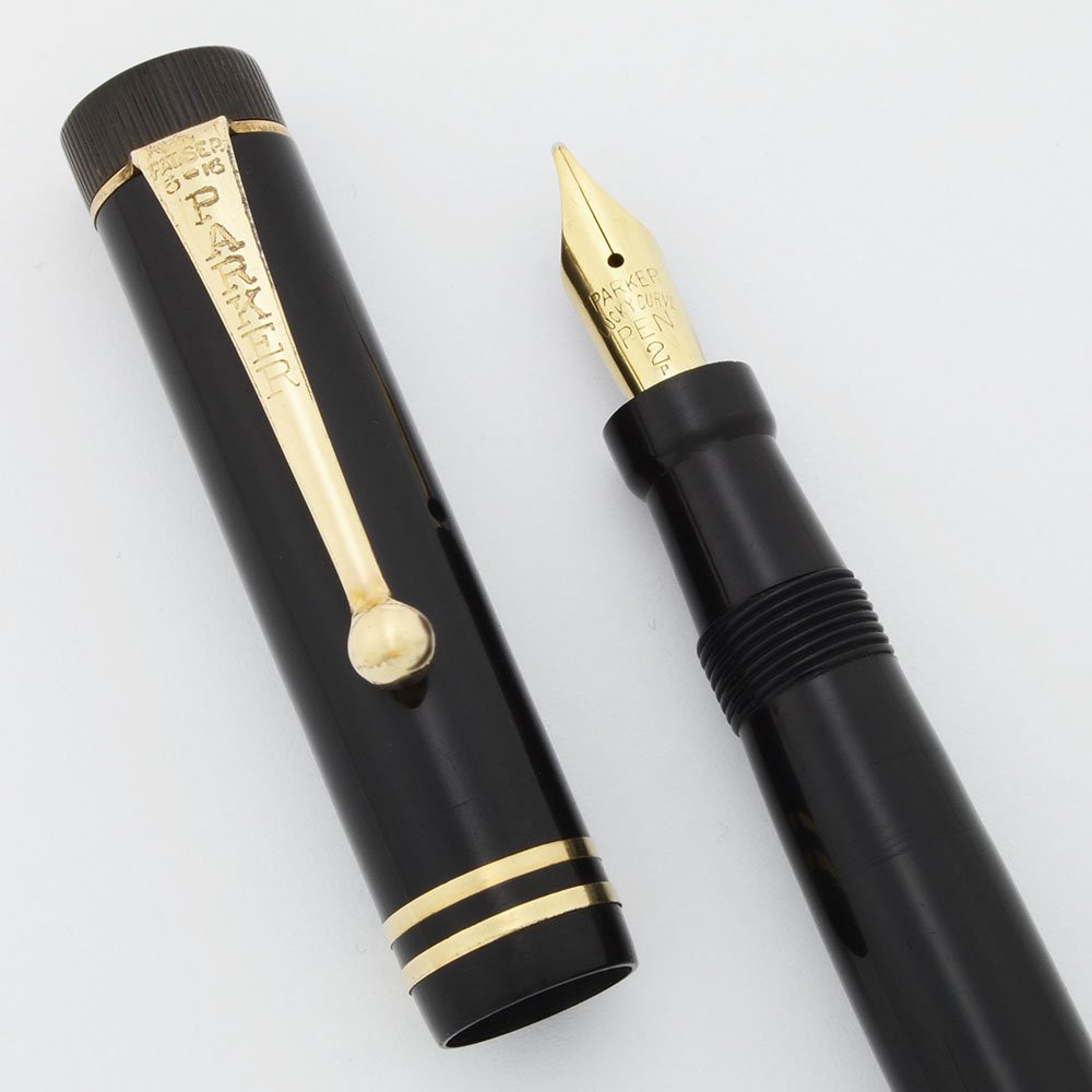 Parker Lucky Curve Fountain Pen - BHR, Long Slender, Medium Lucky