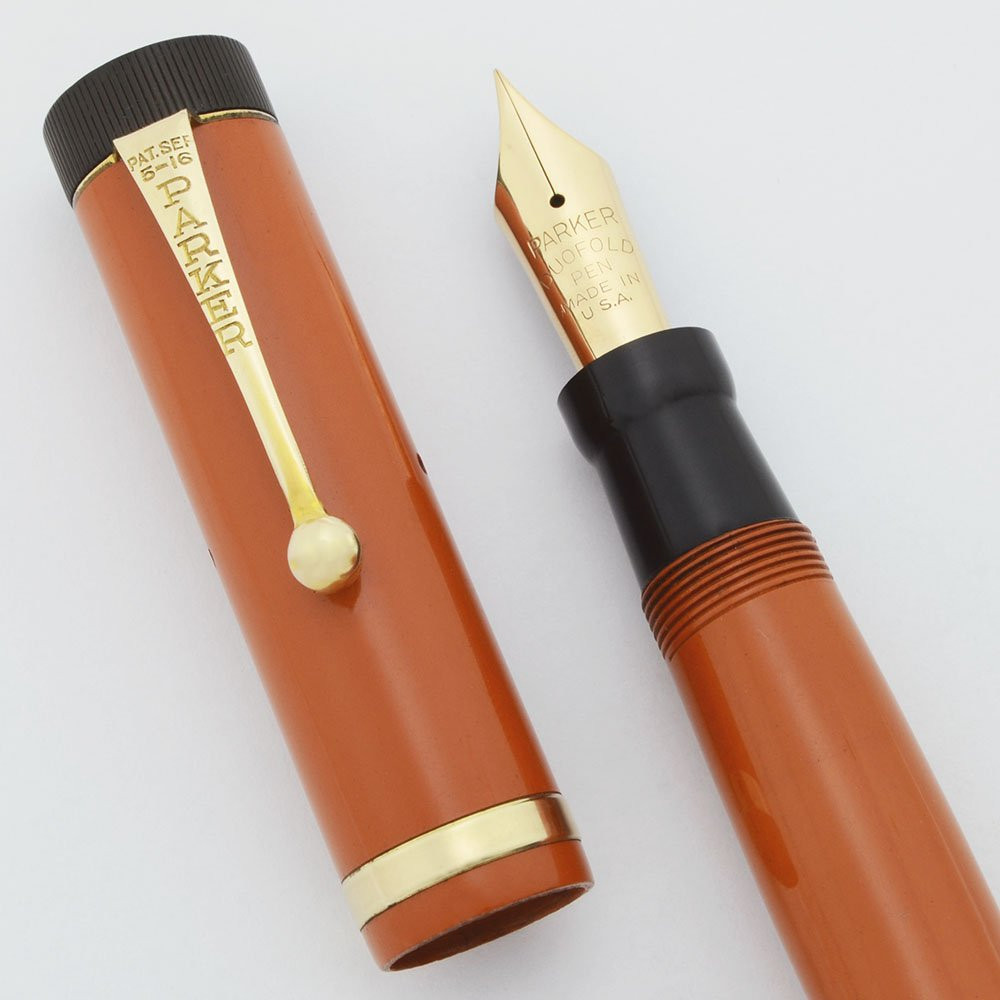 Parker Duofold Senior Fountain Pen (1920s) - Red, Single Raised
