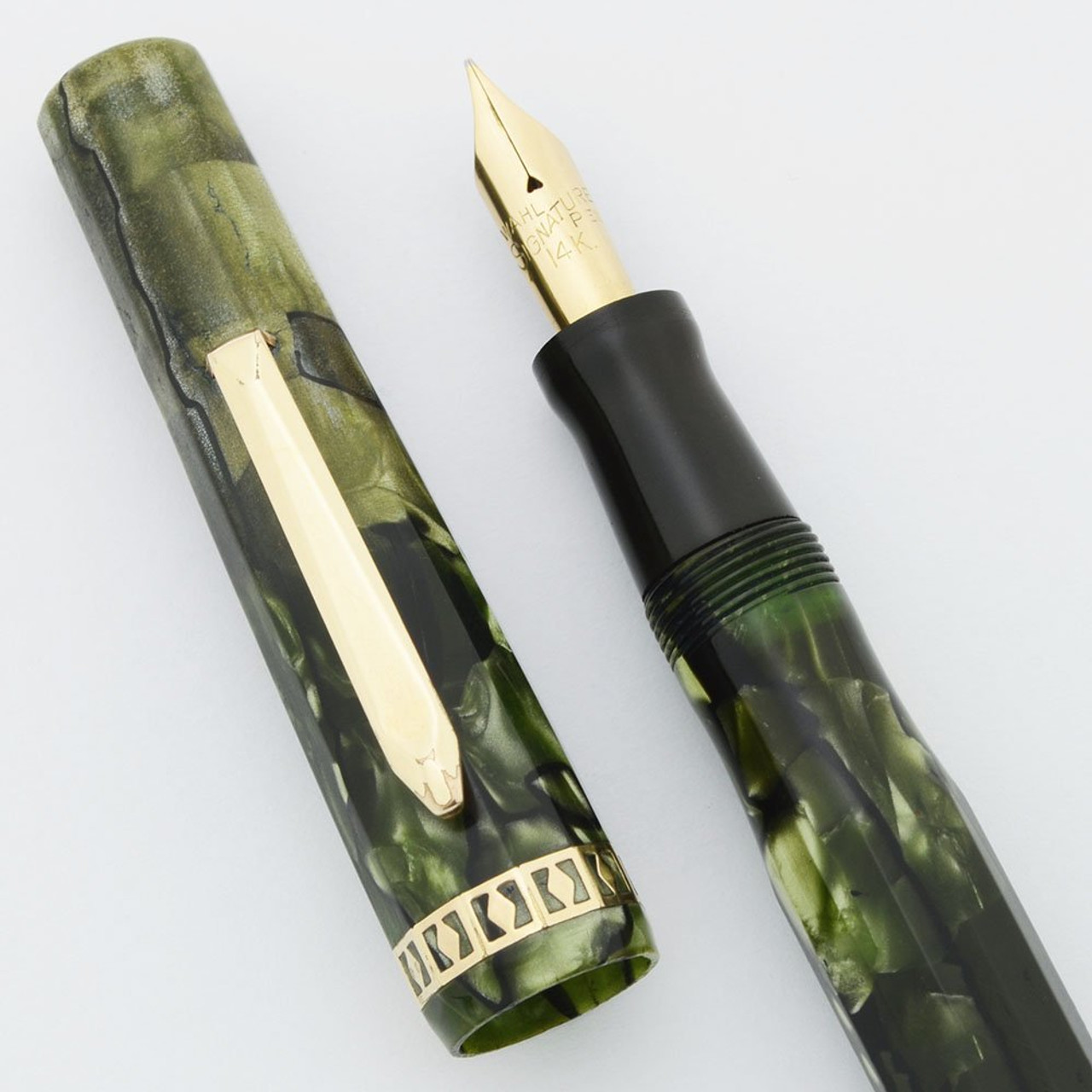 Eversharp Doric I Fountain Pen - Kashmir Green, Standard Size, Fine Flexible Gold Seal Nib (Very Nice, Restored)
