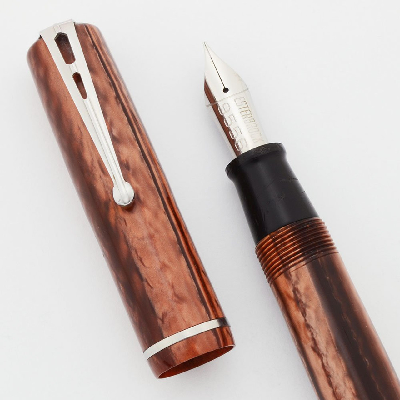 Esterbrook B Dollar Fountain Pen - Brown, 9556 Firm Fine Nib (Excellent +, Restored)