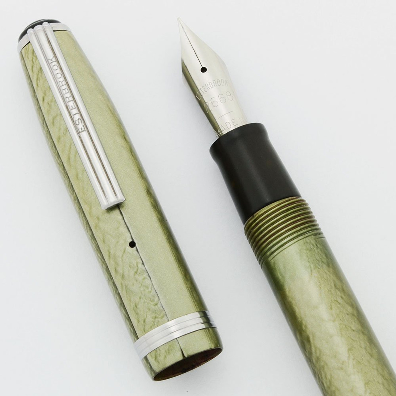 Esterbrook SJ Fountain Pen - Olive Green, 2668 Firm Medium Nib (Excellent, Restored)