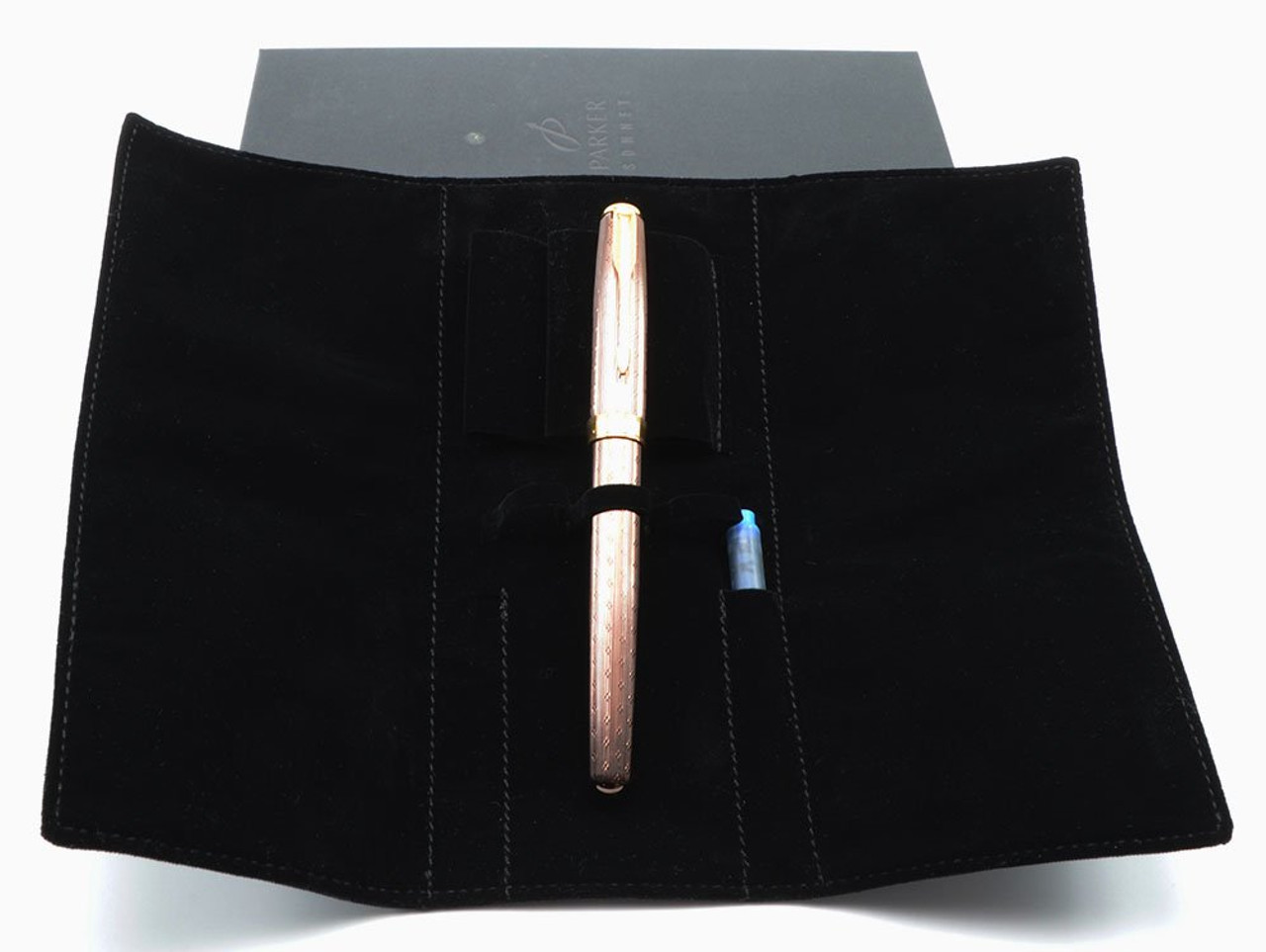 Parker Sonnet Chiselled Chocolate Fountain Pen - 18k Medium Nib (Excellent + In Box, Works Well)