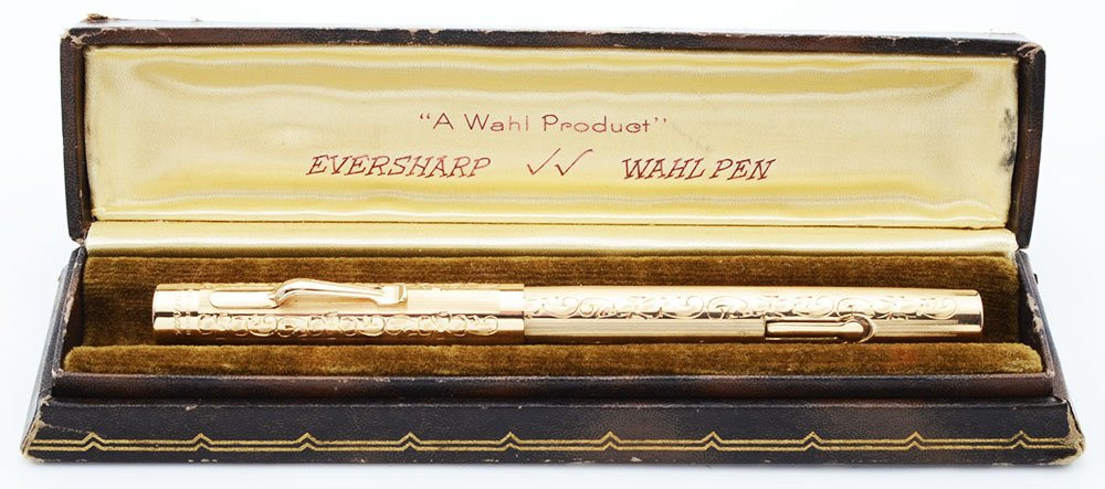 Wahl #2 Fountain Pen (1920s) - Solid Gold 14k Engraved, Floral