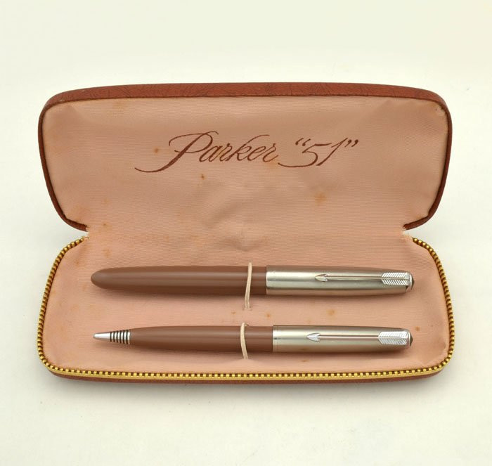 Parker 51 Aerometric Demi Set - 1948, Cocoa, Medium (Excellent