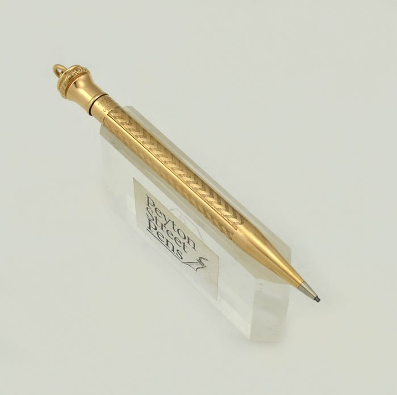 Wahl Eversharp Ring Top Mechanical Pencil - Gold Filled, Chevron Design (Excellent, Works Well)