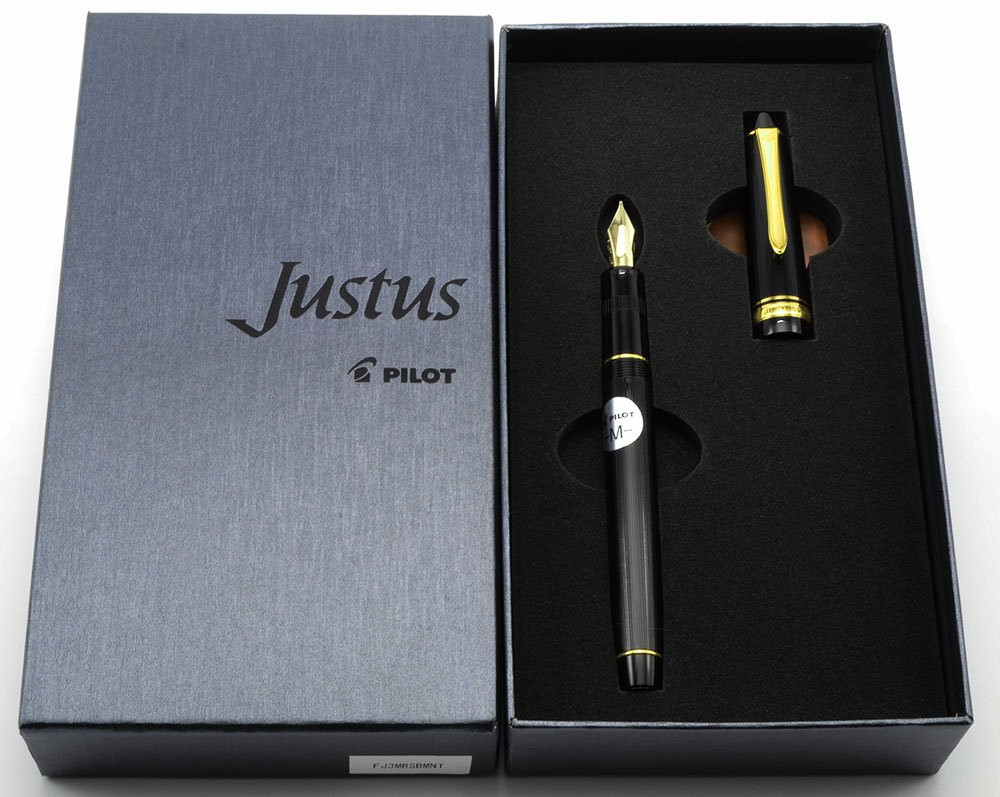 Pilot Justus 95 Fountain Pen - Black, Adjustable 14k Medium Nib
