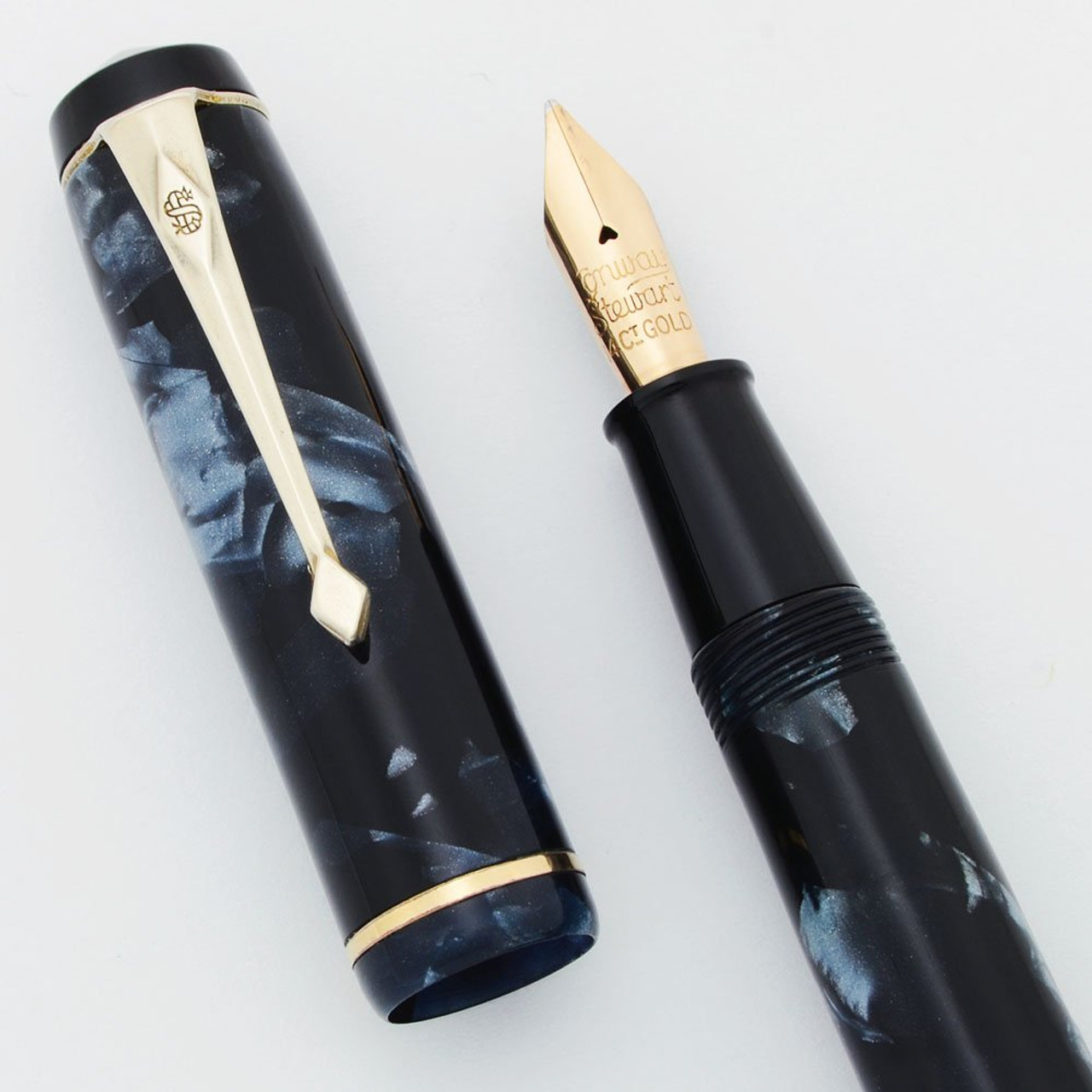 Conway Stewart No.286 万年筆 Conway Stewart 286 - 1940s, Blue Marble, Medium Flexible 14k