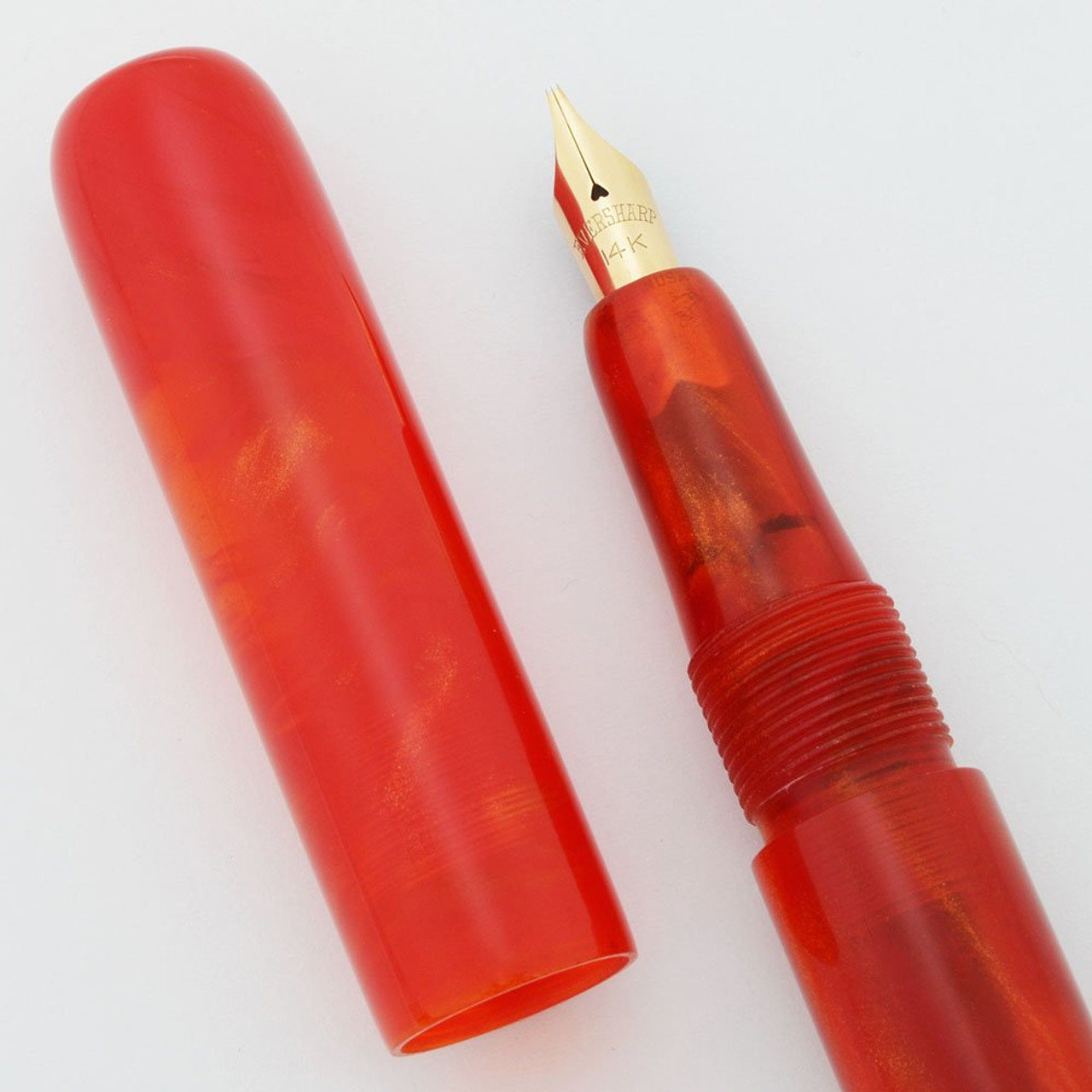 PSPW Prototype with Flexible Nib - "Flaming Tomato" Alumilite, Blow Filler, 14k Eversharp Flexible Broad Nib (New)