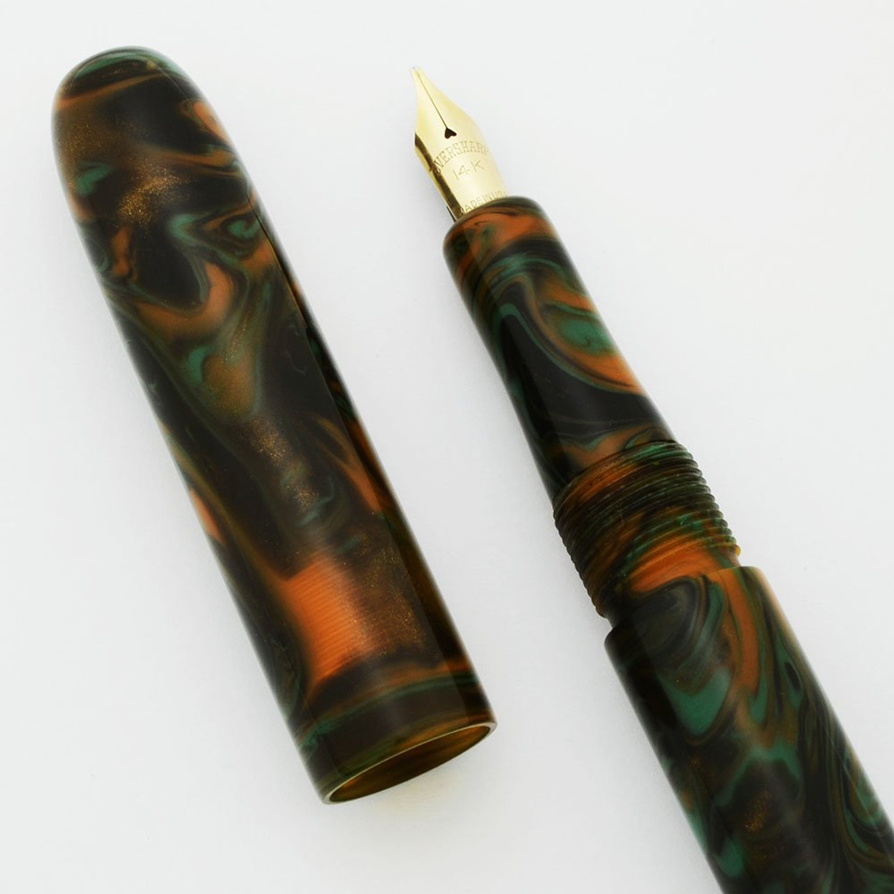 PSPW Prototype with Flexible Nib - Caramel Mint Alumilite, Long Model, Blow Filler, 14k Eversharp Flexible Stub Nib (New) PSPW Prototype with Flexible Nib - Caramel Mint Alumilite, Long Model, Blow Filler, 14k Eversharp Flexible Stub Nib (New)