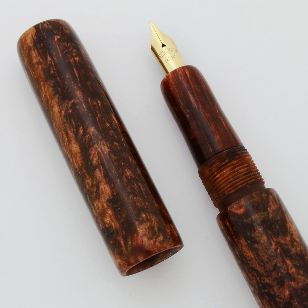 PSPW Prototype with Flexible Nib - Russet Shimmer Alumilite, Button Filler, 14k Eversharp Flexible Medium Nib (New)