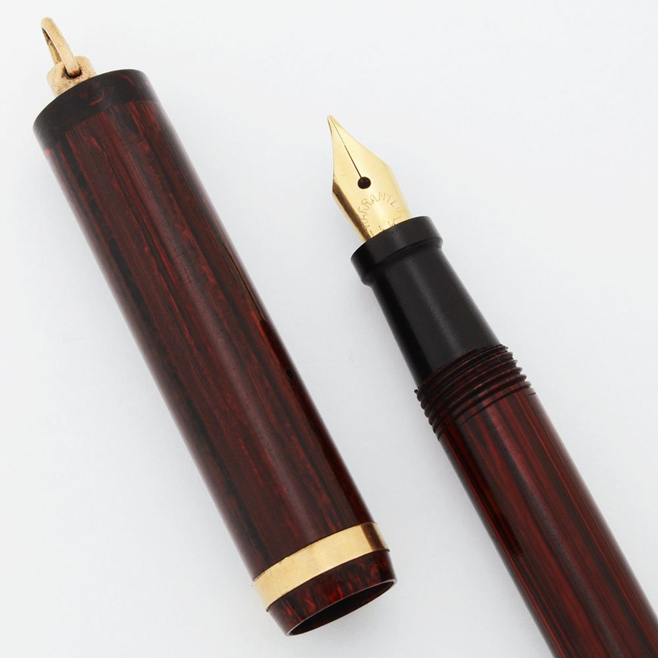 Webster Ring Top Fountain Pen - Woodgrain, Flexible Medium Warranted 3 Nib (Excellent, Restored)