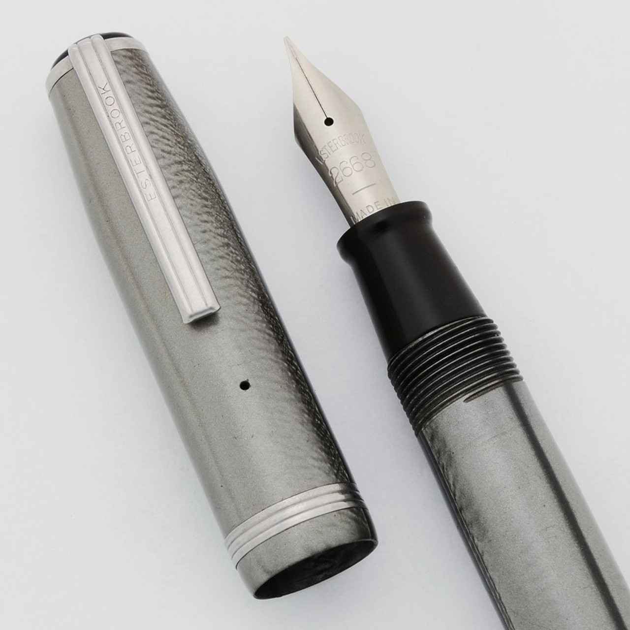 Esterbrook J Fountain Pen - Grey, 2668 Firm Medium Nib (Excellent, Restored)