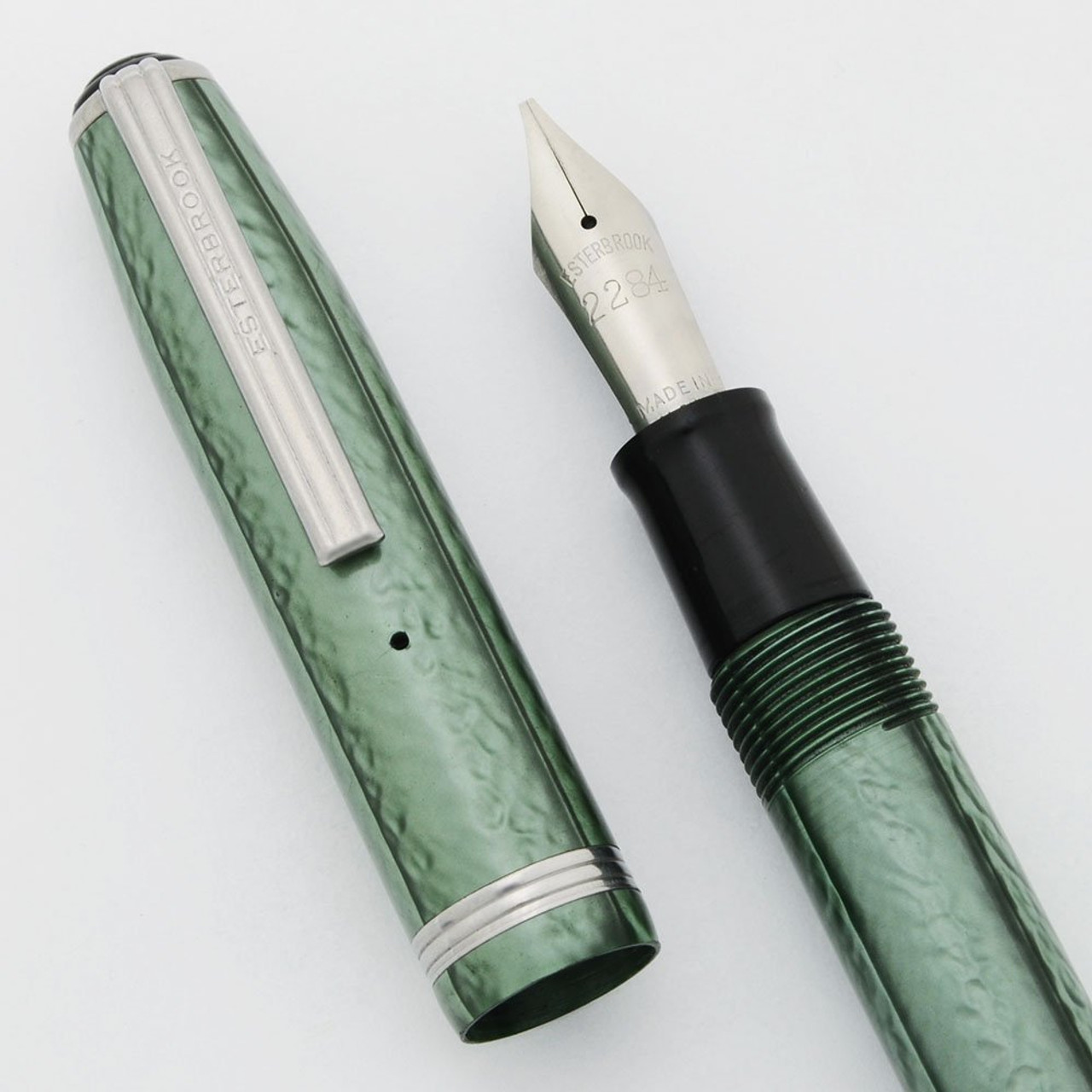 Esterbrook LJ Fountain Pen - Fern Green, 2284 Broad Firm Stub Nib (Excellent +, Restored)