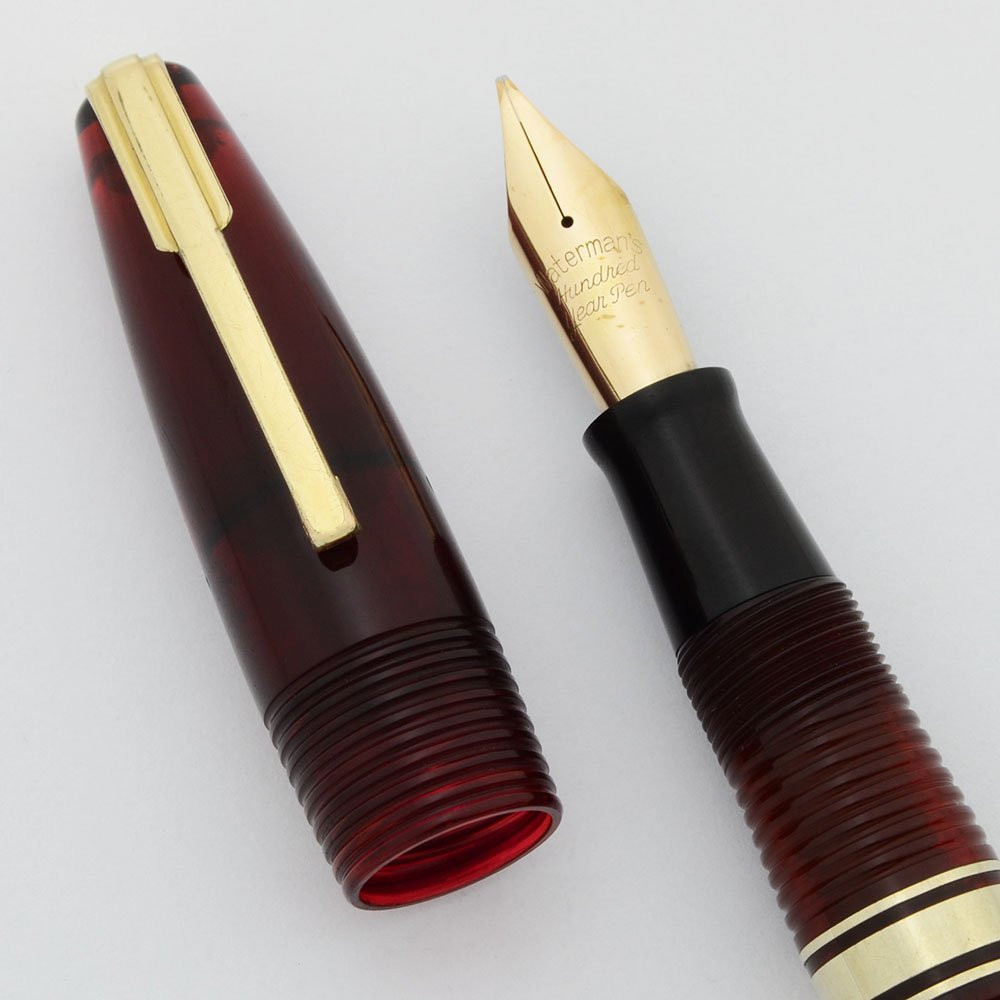 Waterman Hundred Year Pen (c.1940) - Full Size, Transparent Red
