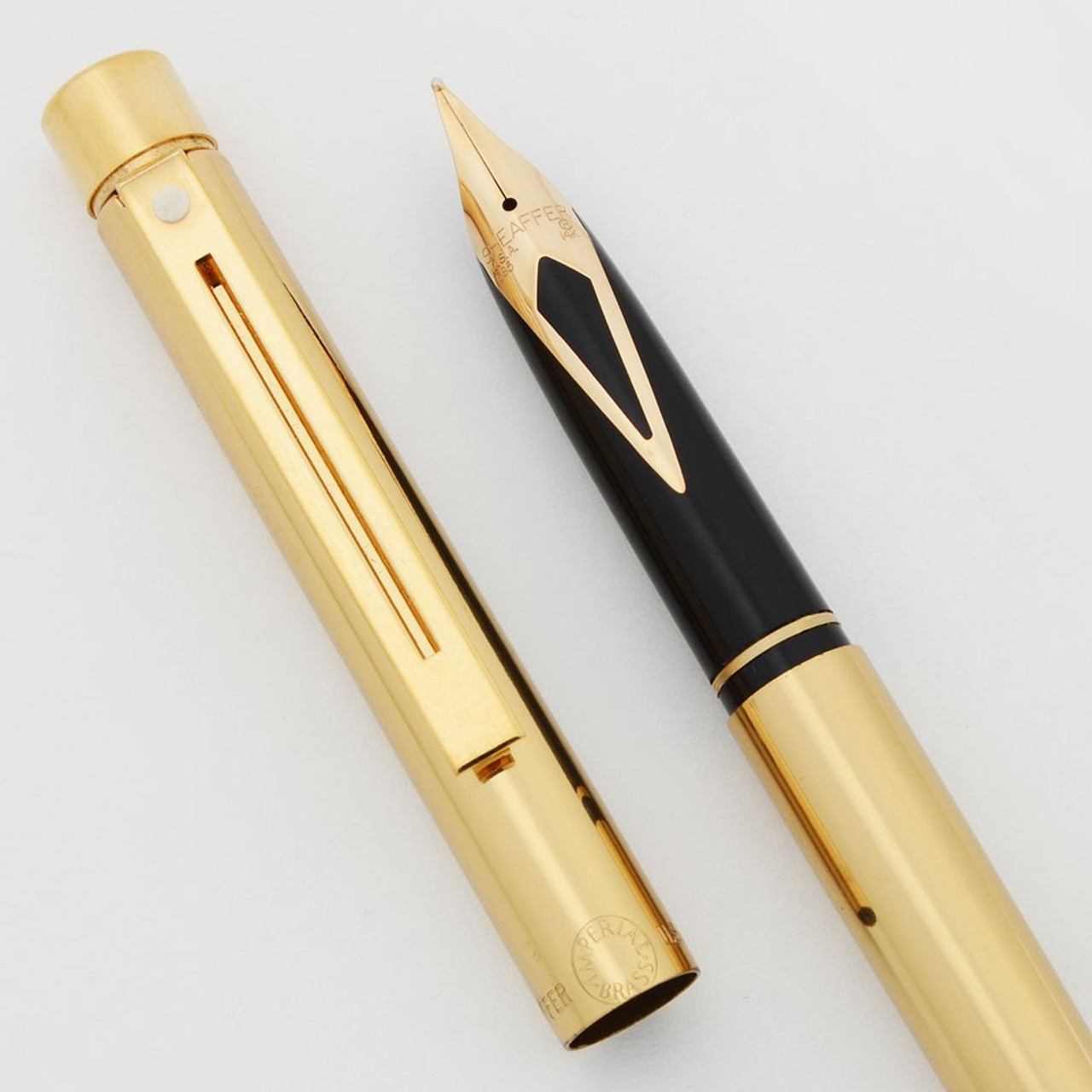 Sheaffer TARGA 1020S Slim Fountain Pen - Imperial Brass, Medium 14k Nib  (New Old Stock, Works Well)