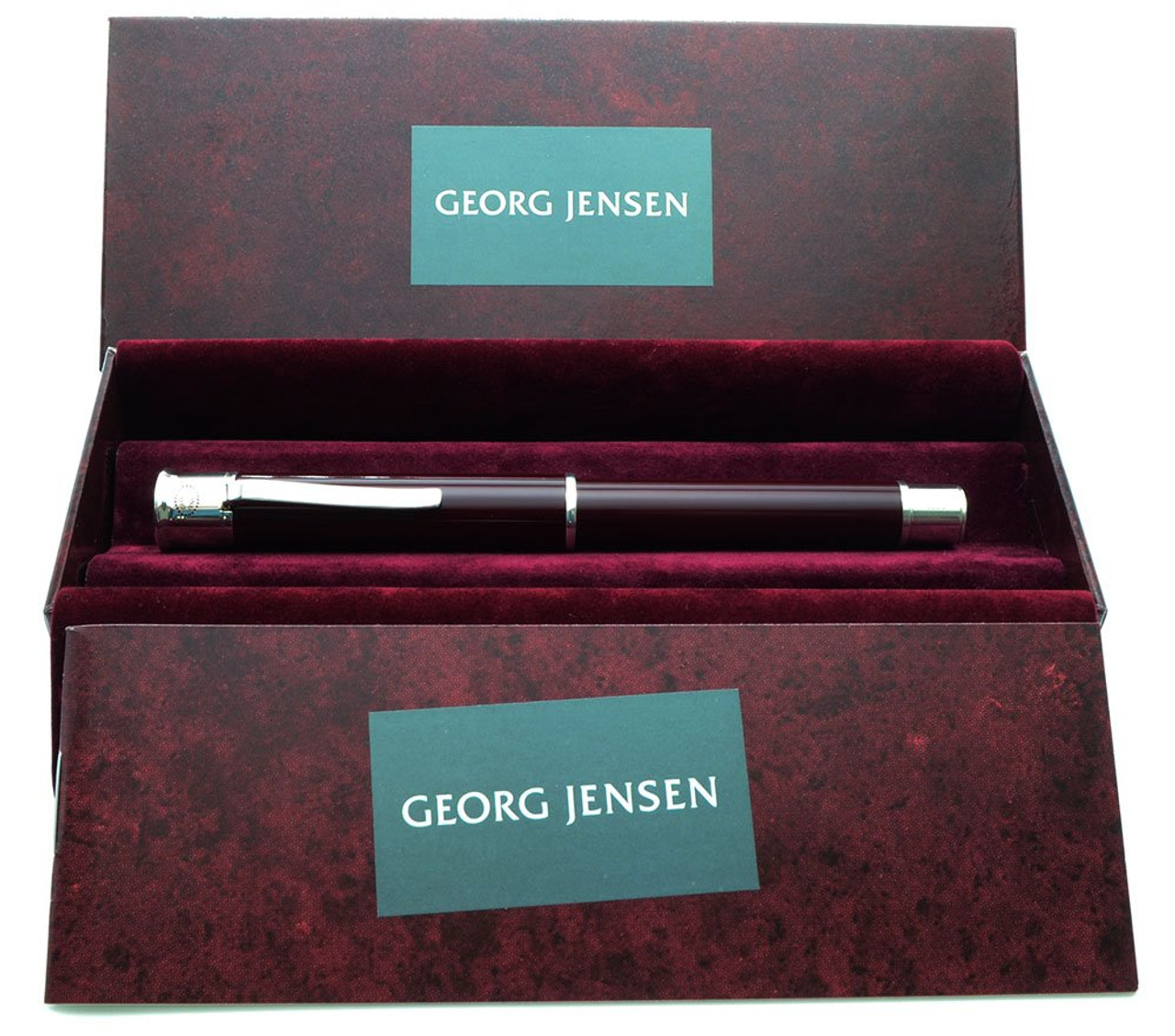 Georg Jensen Fountain Pen - Oversize, Sterling w Lacquer, 18K Nib (New in Box, Perfect Condition)
