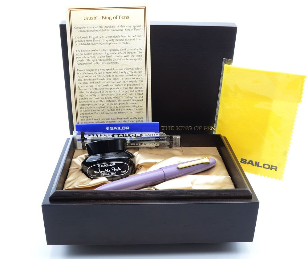 Sailor King of Pens Urushi Fountain Pen - Lilac, GP Trim, 21k