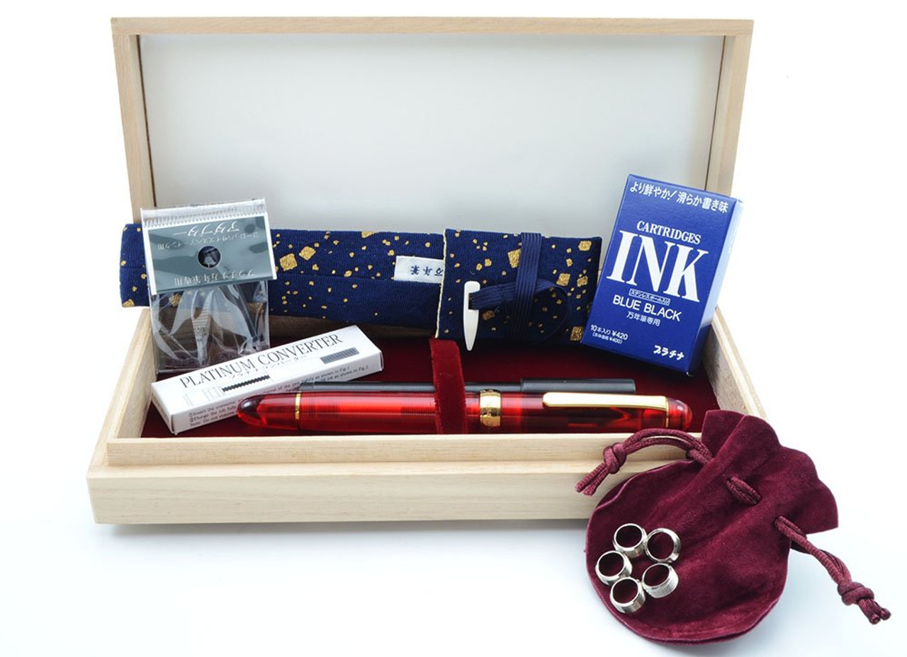 Nakaya Equilibrium Fountain Pen - Red Demonstrator, 14k Elastic Music Nib (New in Box, Works Well)