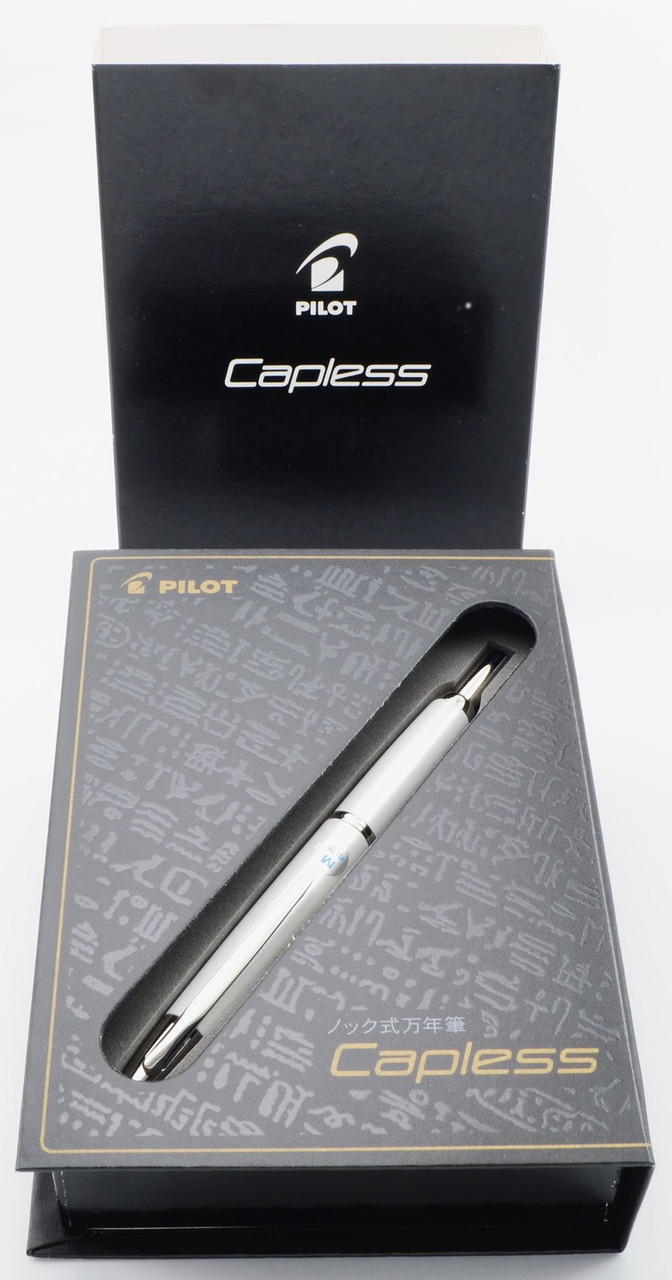 Pilot Decimo Vanishing Point - Pearl White w Silver Trim, Medium 18k Nib (New in Box, Mint)