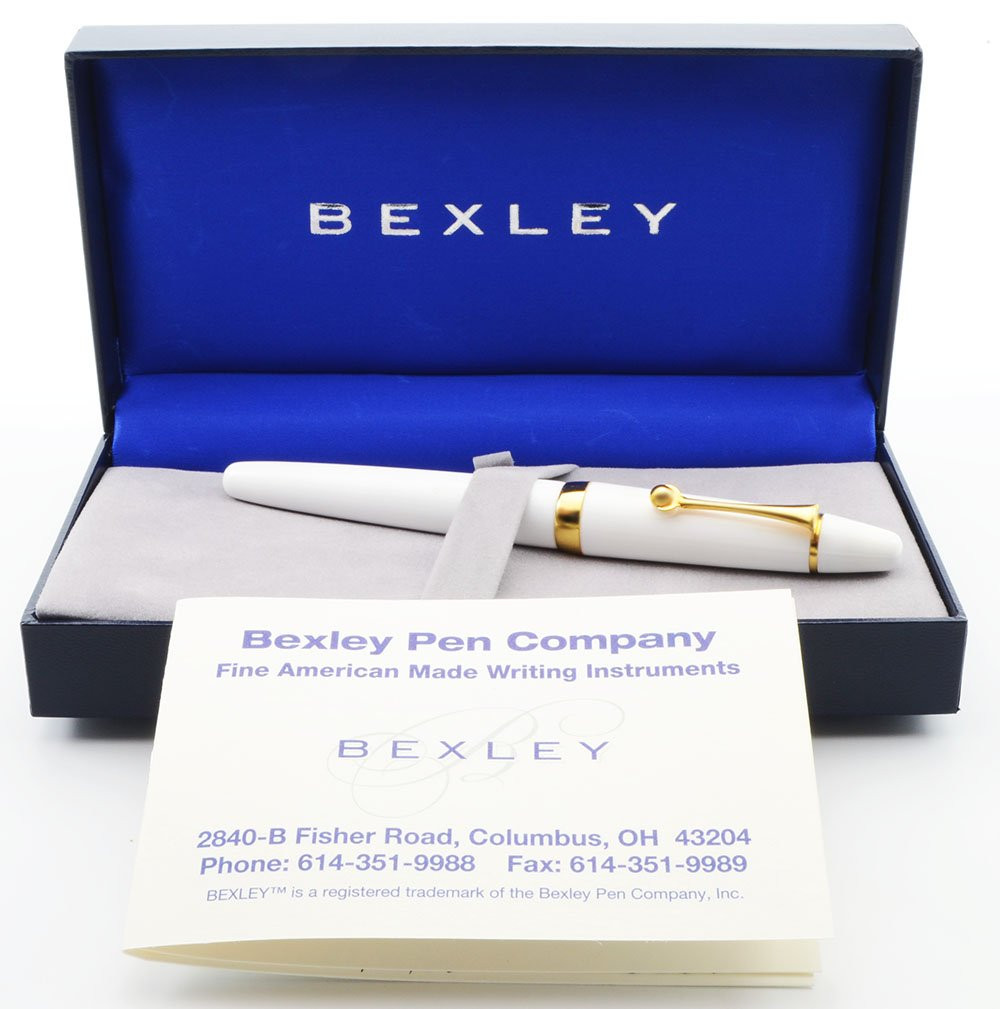 Bexley Submariner Grande Fountain Pen - White, 18K Stub Nib (New