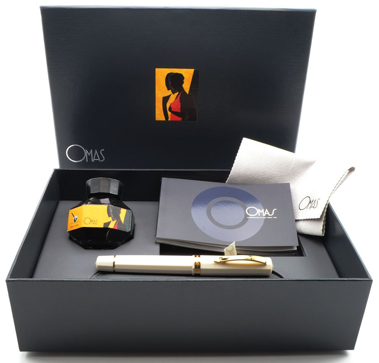 Omas Paragon Fountain Pen World Lux Limited Edition - White w Vermeil Trim, 18k Medium, Piston Fill (New in Box, Cap Damage, Works Well)