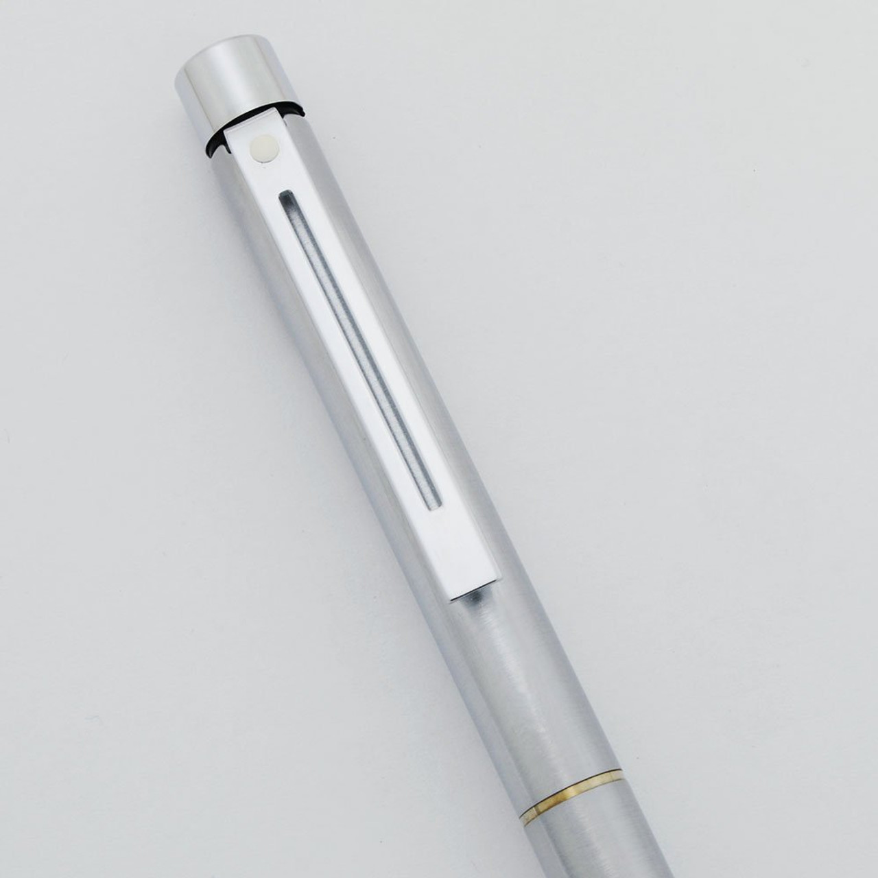 Sheaffer TARGA 1001 Ballpoint Pen (Later Version) - Brushed Chrome (New Old Stock)