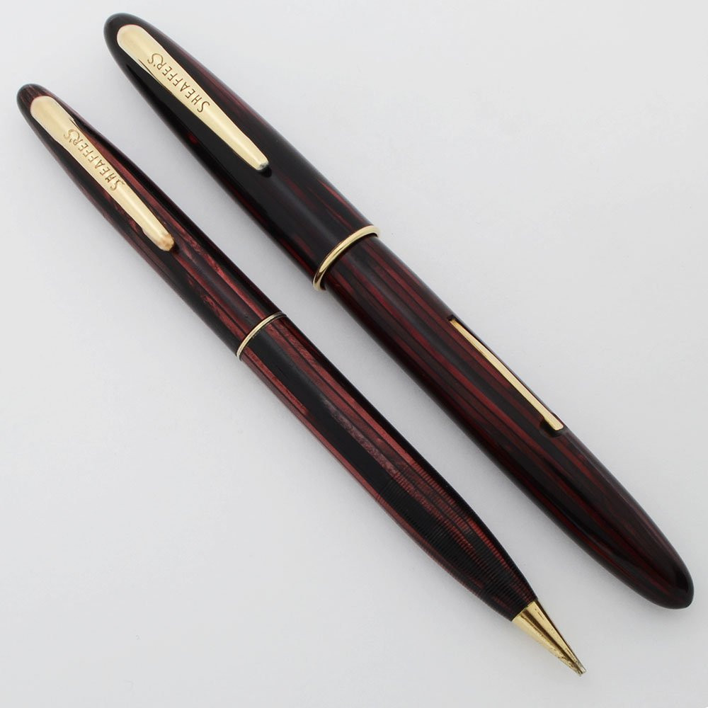 V30 12kR.G.PCASING SHEAFFER U.S.Aシャーペン Sheaffer Craftsman 350 Fountain Pen and Pencil Set - Carmine