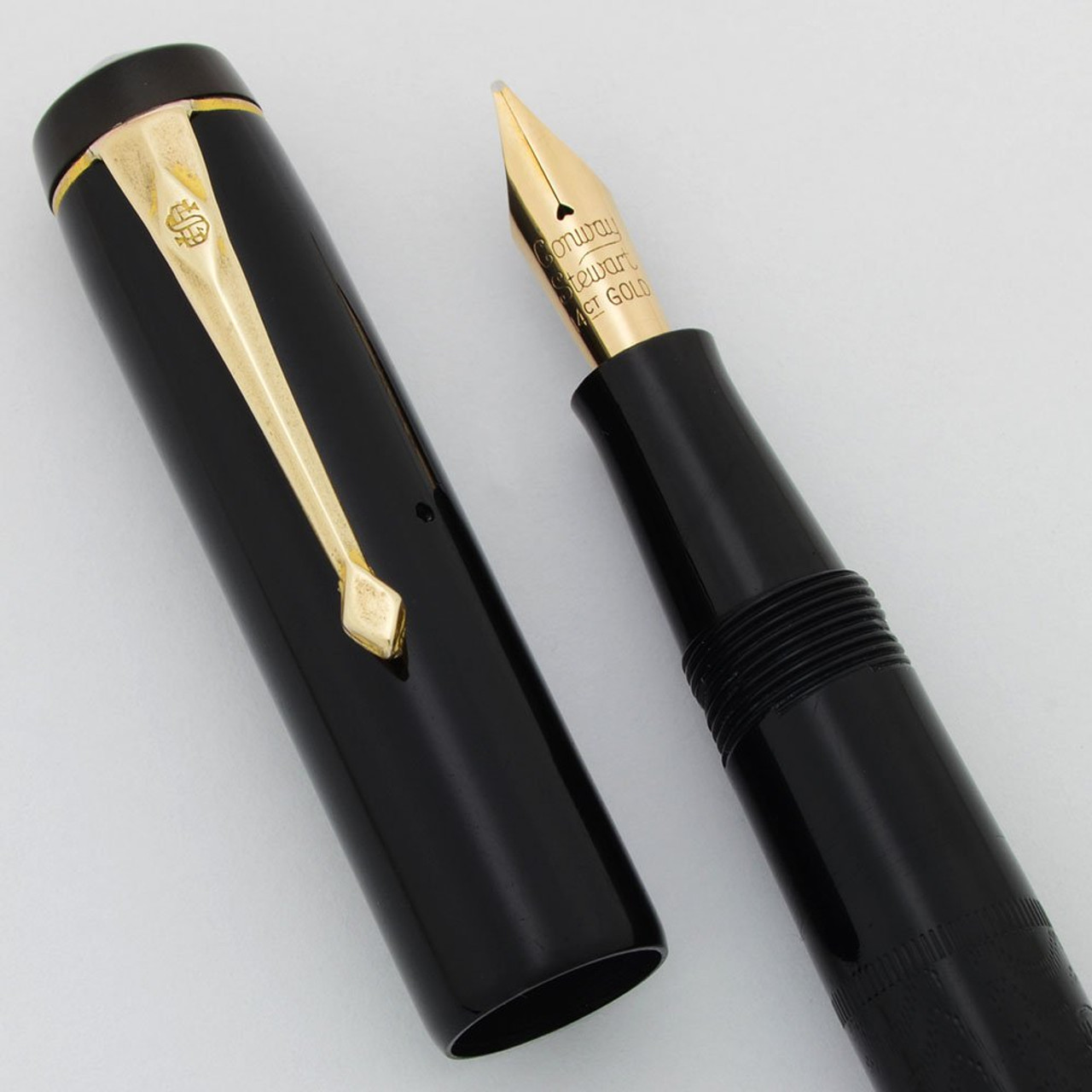 Conway Stewart 475 Fountain Pen - 1940s, BCHR, Medium Flexible 14k Nib (Very Nice, Restored)