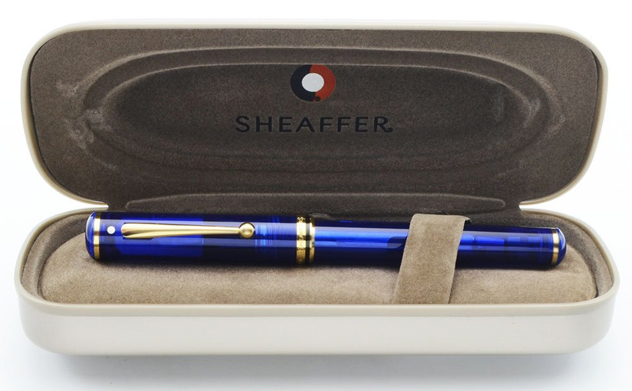 Sheaffer Levenger Connaisseur Fountain Pen - Mediterranean Blue, 14k Broad Nib (Mint In Box, Works Well)