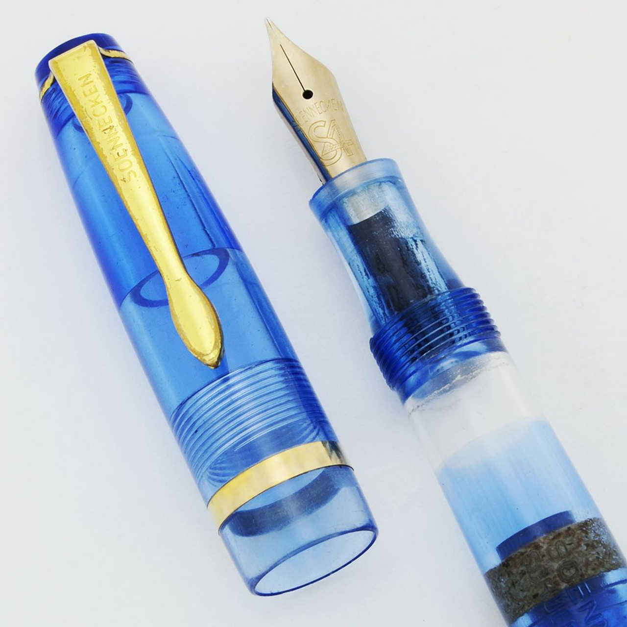 Soennecken Schulfuller S4 Fountain Pen - Transparent Blue Demonstrator, S4 Flexible Nib (Excellent, Restored)