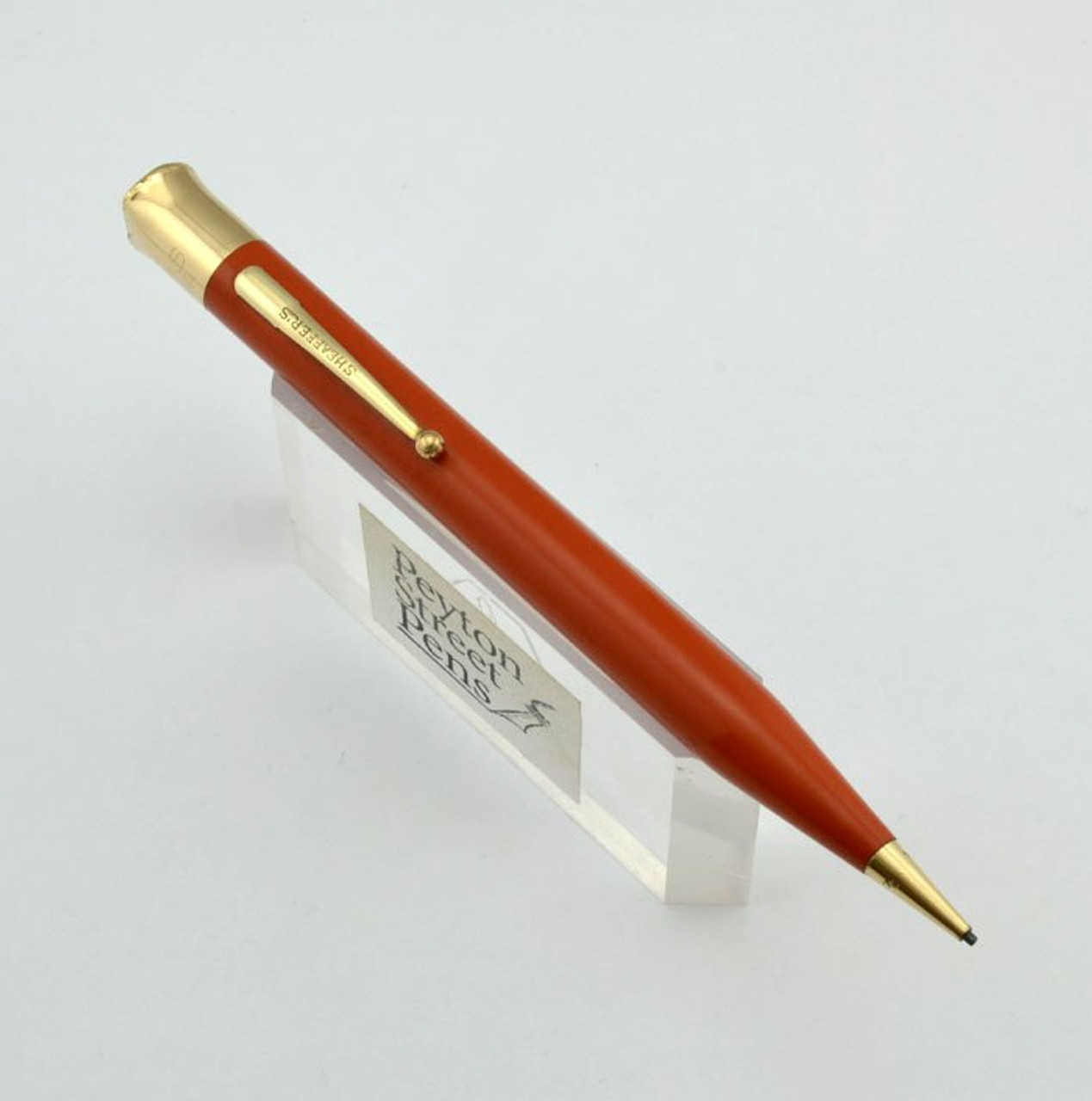 Sheaffer Flat Top Mechanical Pencil - 1930s, Orange, 5-3/16" (Very Nice, Works)