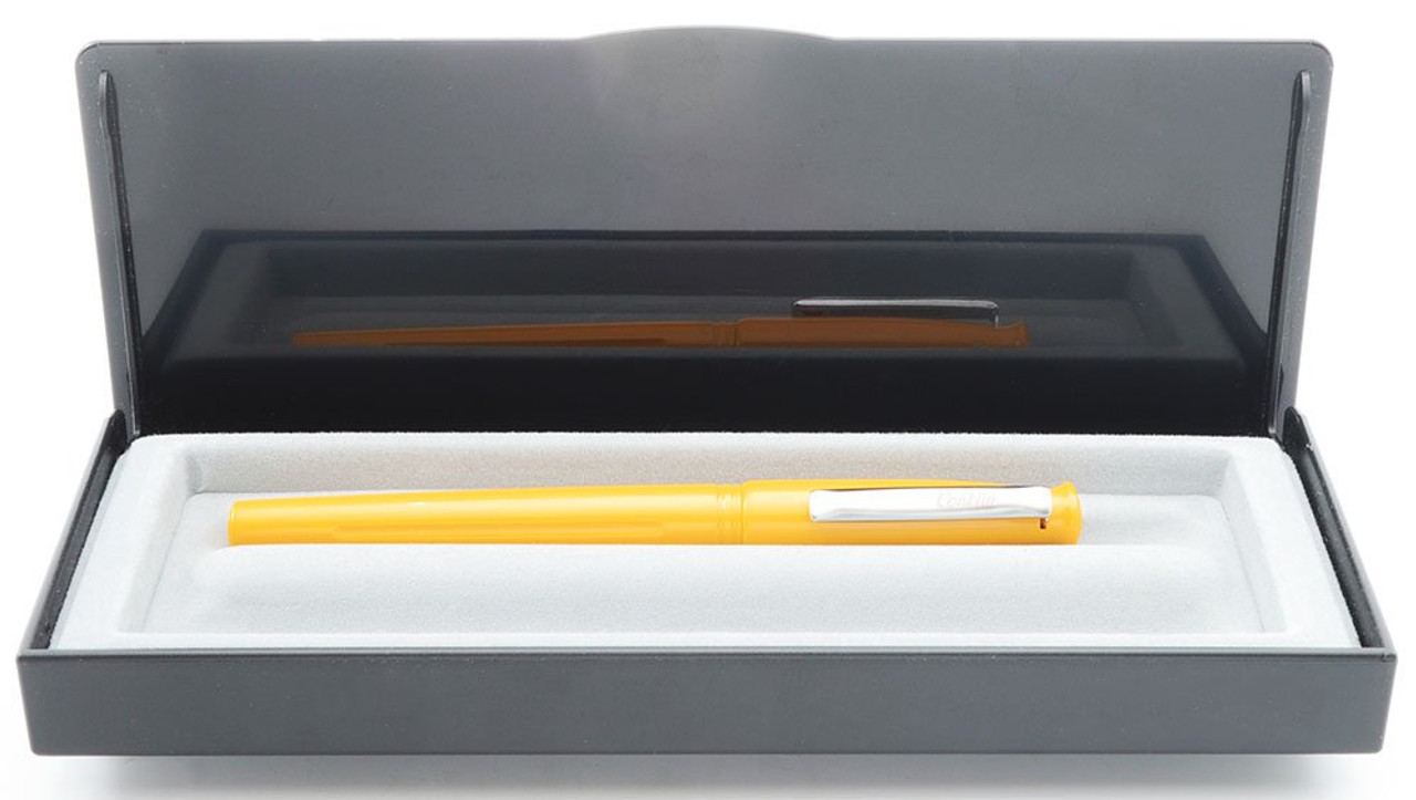 Conklin (Modern) Victory Fountain Pen - Yellow, Medium Steel Nib (Near Mint in Box, Works Well)