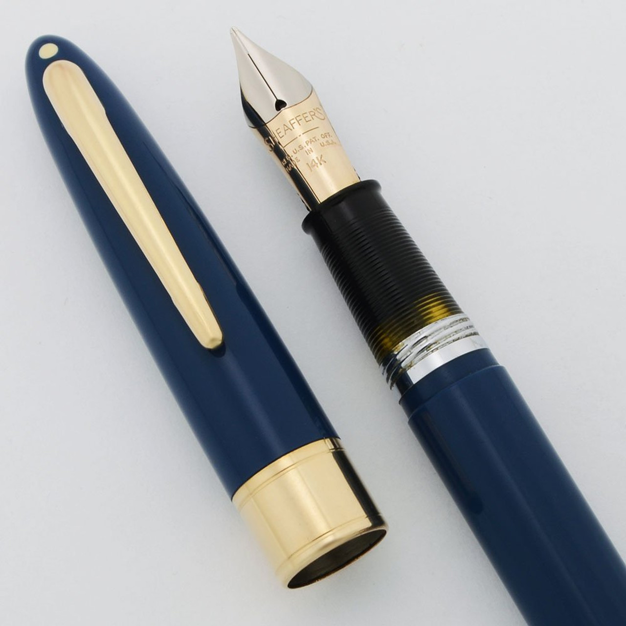 Sheaffer Statesman Touchdown TM Fountain Pen - Persian Blue, 14k Medium-Broad Nib (Excellent, Restored)