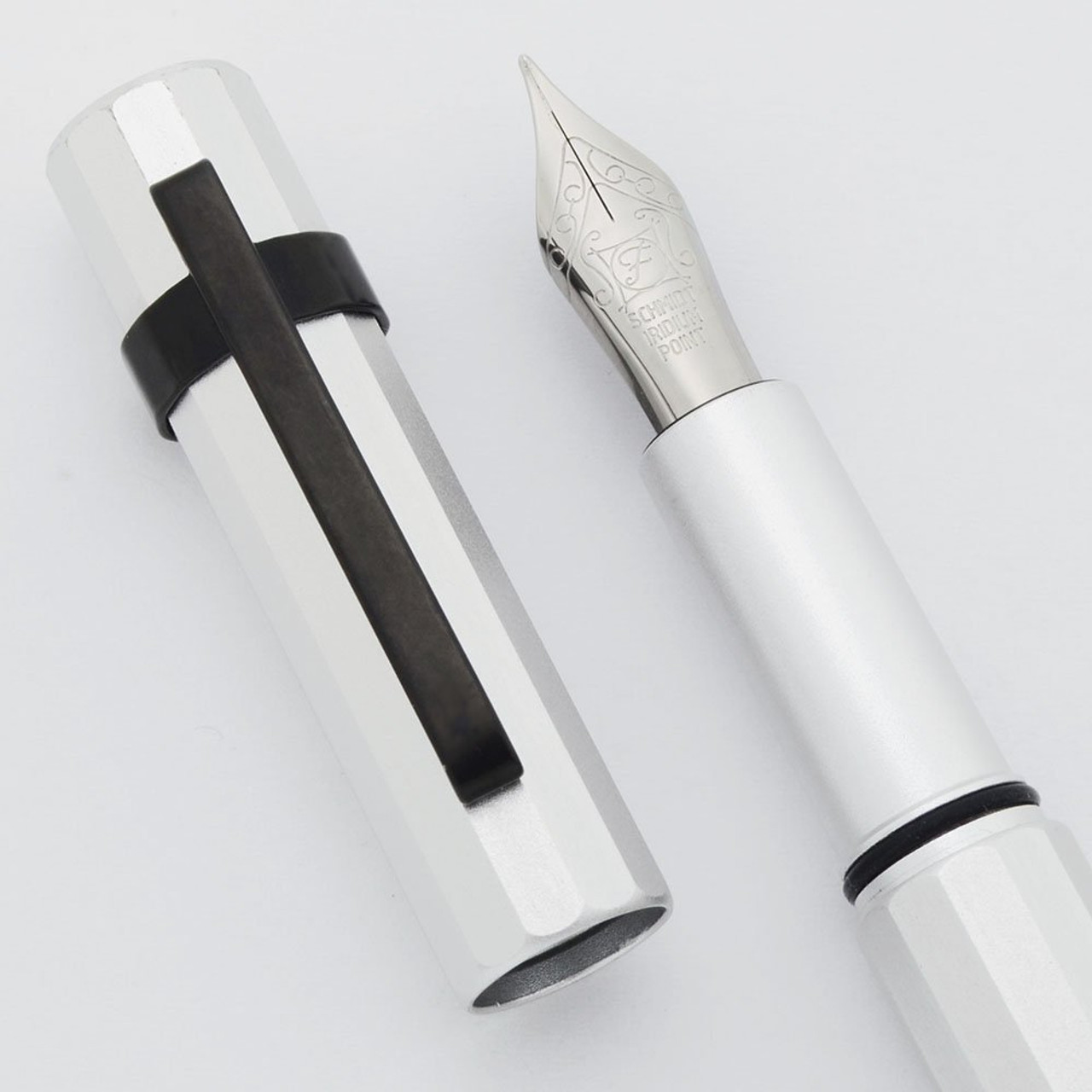 Ensso XS Minimalist Pocket Fountain Pen - Silver Aluminum, Fine Nib (Like New in Box, Works Well)