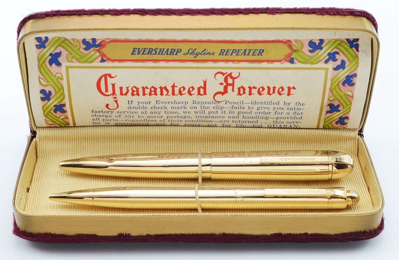 Eversharp Skyline Fountain Pen and Pencil Set - 14k Solid