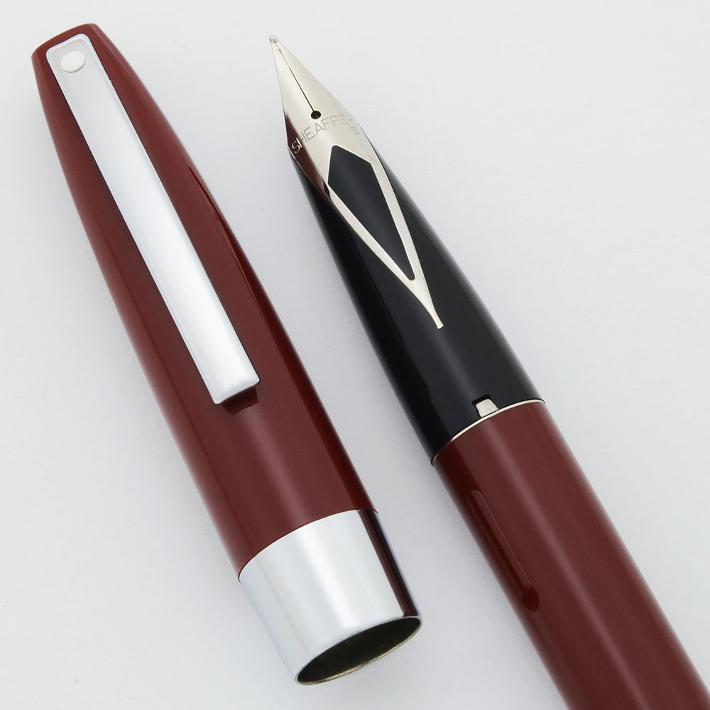 Sheaffer Triumph Imperial Fountain Pen - Red, Chrome Trim, Medium